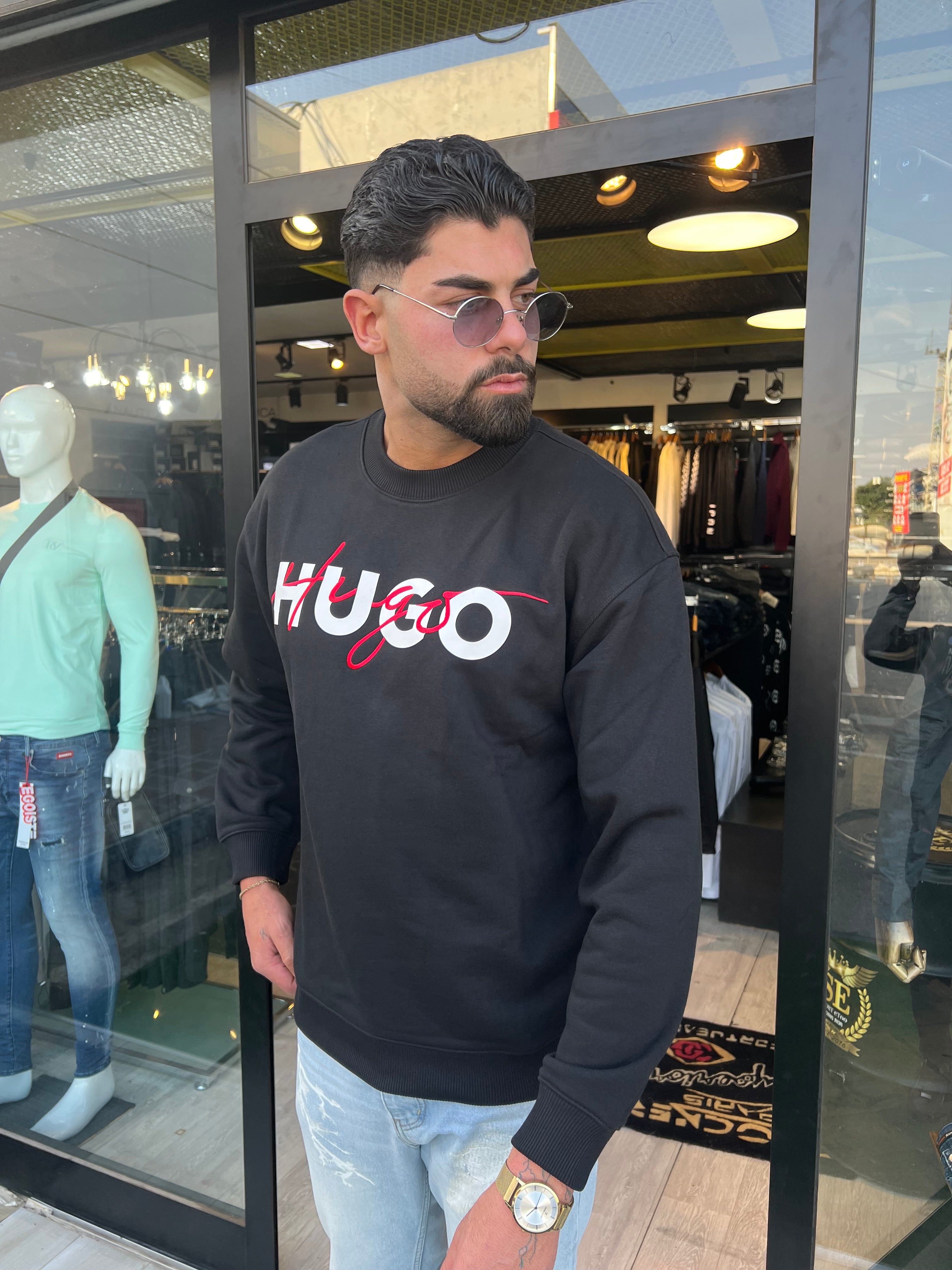 חולצת HUGO BOSS שחור עם לוגו הוגו